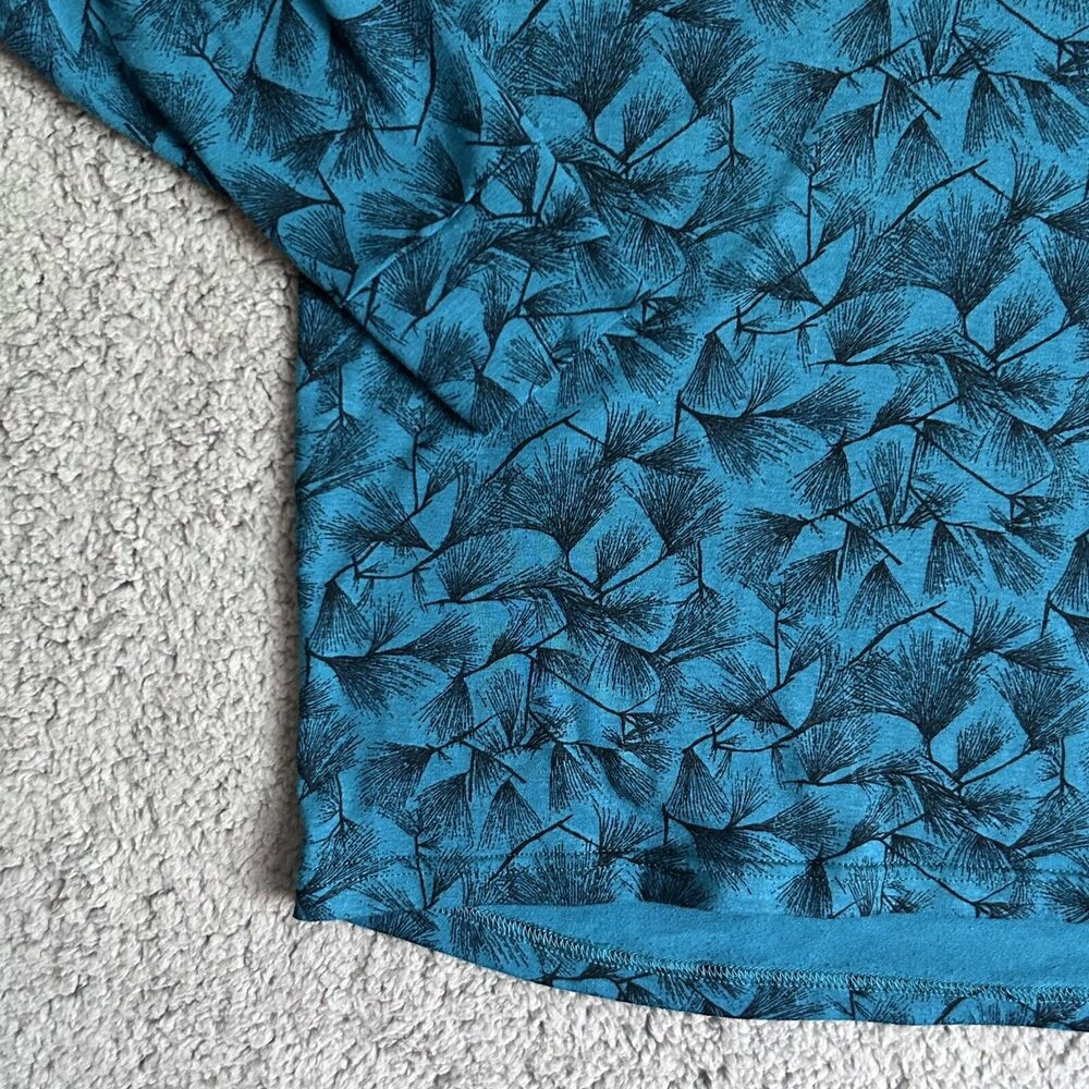 Vintage REI Mens L Quarter Zip Long Sleeve Pullover Shirt Blue Print Outdoor - Picture 6 of 15